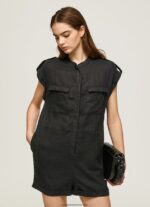 salopeta scurta cu centura femei Pepe Jeans negru 6Z0R46177 - imagine 2
