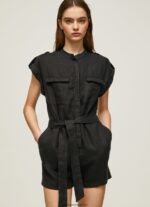 salopeta scurta cu centura femei Pepe Jeans negru 6Z0R46177 - imagine 3
