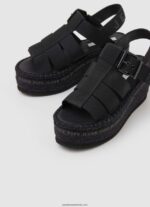 sandale cu pană witney sunny femei Pepe Jeans negru 6Z0R46647 - imagine 3