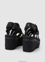 sandale cu pană witney sunny femei Pepe Jeans negru 6Z0R46647 - imagine 4