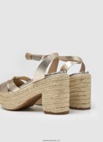 sandale din piele taffy night femei Pepe Jeans aur 6Z0R46646 - imagine 4