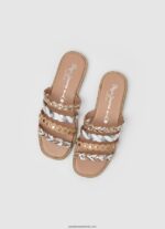 sandale irma din piele cu mai multe barete femei Pepe Jeans neizolat 6Z0R46662 - imagine 2