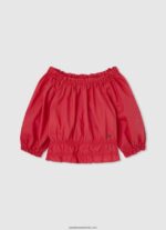 sigrid cropped fit top fată Pepe Jeans studio roșu 6Z0R461447