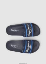 șlapi de plajă cu logo slider băiat Pepe Jeans marina 6Z0R461552 - imagine 2