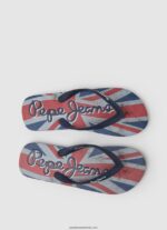 șlapi de plajă hawi flag bărbați Pepe Jeans denim închis la culoare 6Z0R461259 - imagine 2