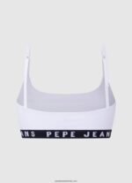 sutien sport din bumbac femei Pepe Jeans alb 6Z0R46536 - imagine 2