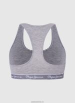 sutien sport din bumbac femei Pepe Jeans marnă cenușie 6Z0R46544 - imagine 2