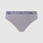 tanga clasica cu logo imprimat femei Pepe Jeans marnă cenușie 6Z0R46545