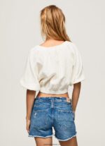 top cropped cu decolteu în V femei Pepe Jeans mousse 6Z0R46354 - imagine 4