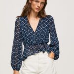 top cropped cu decolteu în V femei Pepe Jeans multi 6Z0R46358