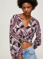 top cropped cu imprimeu paisley femei Pepe Jeans multi 6Z0R46377 - imagine 3