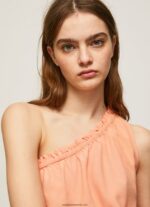 top cu decolteu asimetric femei Pepe Jeans piersică 6Z0R46355 - imagine 3
