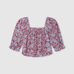 top sita cu decolteu pătrat fată Pepe Jeans multi 6Z0R461418