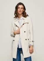 trenci clasic din twill femei Pepe Jeans off dantela 6Z0R46106 - imagine 3