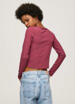 tricou asimetric cu maneca lunga femei Pepe Jeans fard de obraz închis 6Z0R46425 - imagine 4