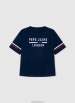 tricou boxy cu imprimeu cu logo fată Pepe Jeans alb 6Z0R461449 - imagine 3