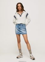 tricou crepon stil polo femei Pepe Jeans alb 6Z0R46250 - imagine 2