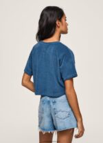 tricou cropped din catifea femei Pepe Jeans jarman 6Z0R46461 - imagine 4