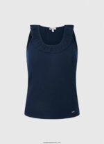 tricou cu decolteu cu volane femei Pepe Jeans dulwich 6Z0R46441 - imagine 5