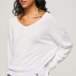 Tricou cu decolteu în V femei Pepe Jeans alb 6Z0R46240