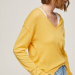 Tricou cu decolteu în V femei Pepe Jeans strălucire 6Z0R46257