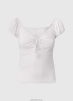 tricou cu decolteu iubit femei Pepe Jeans alb 6Z0R46462 - imagine 5