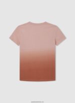 tricou cu efect decolorat băiat Pepe Jeans portocala de dovleac 6Z0R461621 - imagine 2