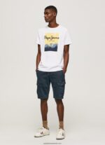 tricou cu imprimeu cu logo bărbați Pepe Jeans alb 6Z0R46974 - imagine 2