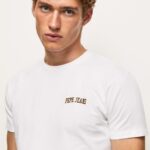 tricou cu imprimeu cu logo bărbați Pepe Jeans alb 6Z0R46978