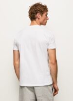 tricou cu imprimeu cu logo bărbați Pepe Jeans alb 6Z0R46978 - imagine 4
