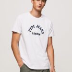 tricou cu imprimeu cu logo bărbați Pepe Jeans alb 6Z0R46982