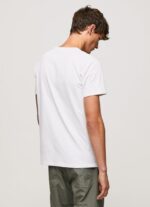 tricou cu imprimeu cu logo bărbați Pepe Jeans alb 6Z0R46982 - imagine 4
