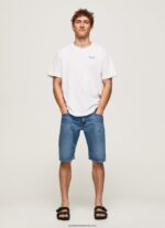 tricou cu imprimeu cu logo bărbați Pepe Jeans alb 6Z0R46997 - imagine 2