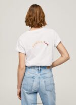 tricou cu imprimeu cu logo femei Pepe Jeans alb 6Z0R46381 - imagine 4