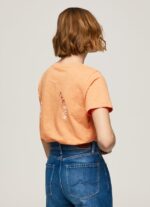 tricou cu imprimeu cu logo femei Pepe Jeans piersică 6Z0R46394 - imagine 4