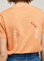 tricou cu imprimeu cu logo femei Pepe Jeans piersică 6Z0R46394 - imagine 5