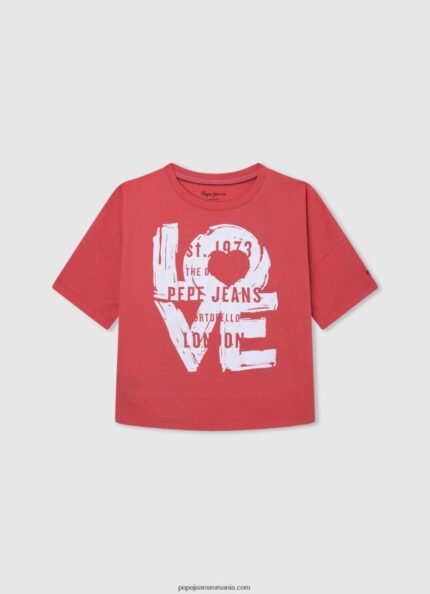 tricou cu imprimeu dragoste fată Pepe Jeans studio roșu 6Z0R461444
