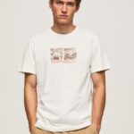 tricou cu imprimeu foto bărbați Pepe Jeans aproape alb 6Z0R46988
