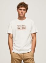 tricou cu imprimeu foto bărbați Pepe Jeans aproape alb 6Z0R46988