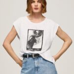 tricou cu imprimeu foto femei Pepe Jeans alb 6Z0R46387
