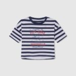 tricou cu imprimeu în dungi fată Pepe Jeans ocean 6Z0R461467