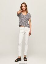 tricou cu imprimeu în dungi femei Pepe Jeans dulwich 6Z0R46458 - imagine 2