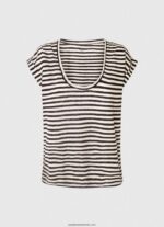 tricou cu imprimeu în dungi femei Pepe Jeans dulwich 6Z0R46458 - imagine 5
