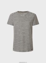 tricou cu imprimeu în dungi femei Pepe Jeans negru 6Z0R46459 - imagine 5