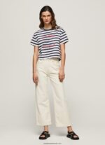 tricou cu imprimeu în dungi femei Pepe Jeans ocean 6Z0R46450 - imagine 2