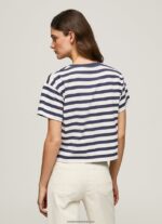 tricou cu imprimeu în dungi femei Pepe Jeans ocean 6Z0R46450 - imagine 4