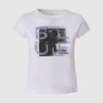 tricou cu imprimeu monocromatic fată Pepe Jeans alb 6Z0R461453
