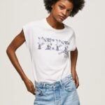 tricou cu logo brodat femei Pepe Jeans alb 6Z0R46433