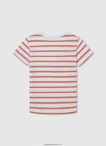 tricou cu logo cu buzunar frontal băiat Pepe Jeans portocala de dovleac 6Z0R461638 - imagine 2
