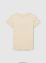 tricou cu logo cu efect uzat băiat Pepe Jeans fildeş 6Z0R461615 - imagine 2